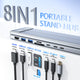 8-in-1 Docking Station Laptop Stand – 4K HDMI, 100W PD, 5Gbps USB 3.0, SD/TF, USB-C, Aluminum