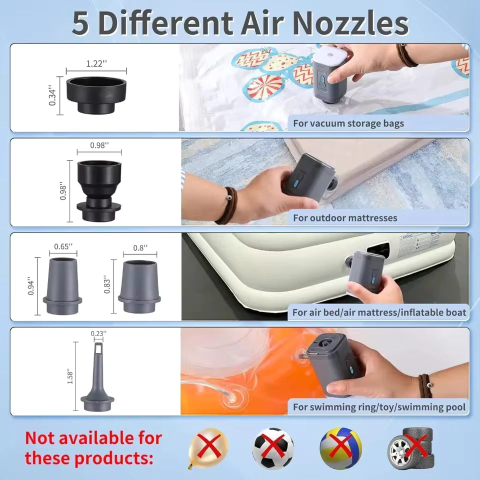 2-in-1 Mini Air Pump & Camping Light – USB-C, Inflate/Deflate