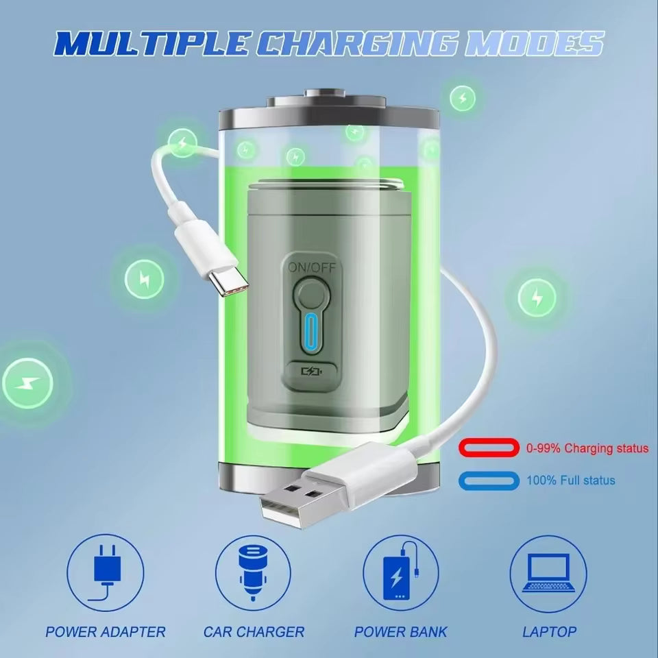 2-in-1 Mini Air Pump & Camping Light – USB-C, Inflate/Deflate