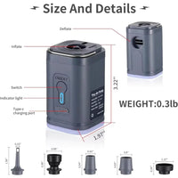 2-in-1 Mini Air Pump & Camping Light – USB-C, Inflate/Deflate