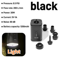 2-in-1 Mini Air Pump & Camping Light – USB-C, Inflate/Deflate