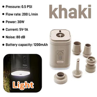 2-in-1 Mini Air Pump & Camping Light – USB-C, Inflate/Deflate