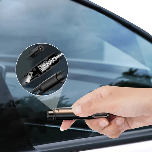 2-in-1 Emergency Escape Tool for Car – Window Breaker + Seat Belt Cutter
