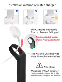 5-in-1 Wireless Charging Station – 40W Fast Charge, for iPhone/Android, Desk Stand, Black/White