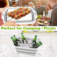 BBQ Prep Tub 3-in-1 – Collapsible, with Cutting Board & Colander