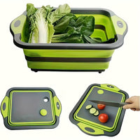 BBQ Prep Tub 3-in-1 – Collapsible, with Cutting Board & Colander