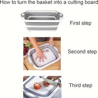 BBQ Prep Tub 3-in-1 – Collapsible, with Cutting Board & Colander