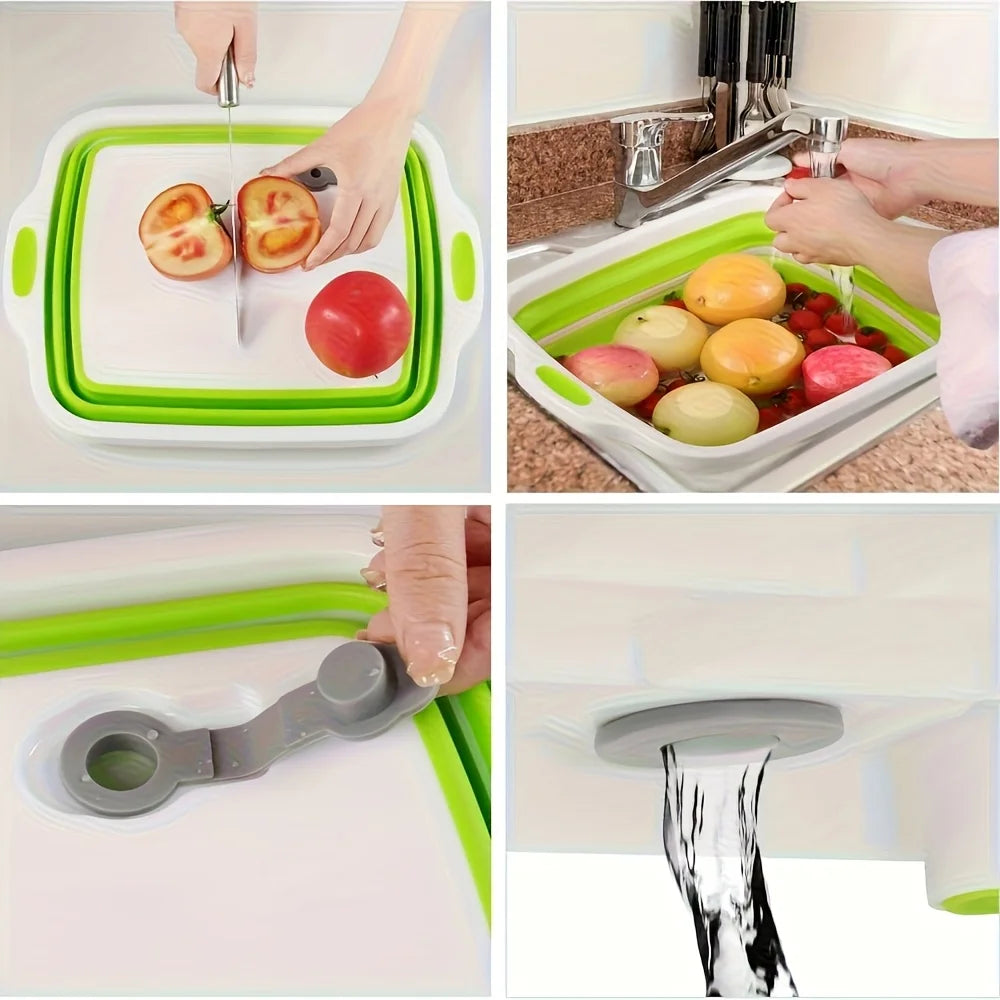 BBQ Prep Tub 3-in-1 – Collapsible, with Cutting Board & Colander