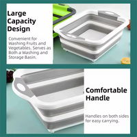 BBQ Prep Tub 3-in-1 – Collapsible, with Cutting Board & Colander