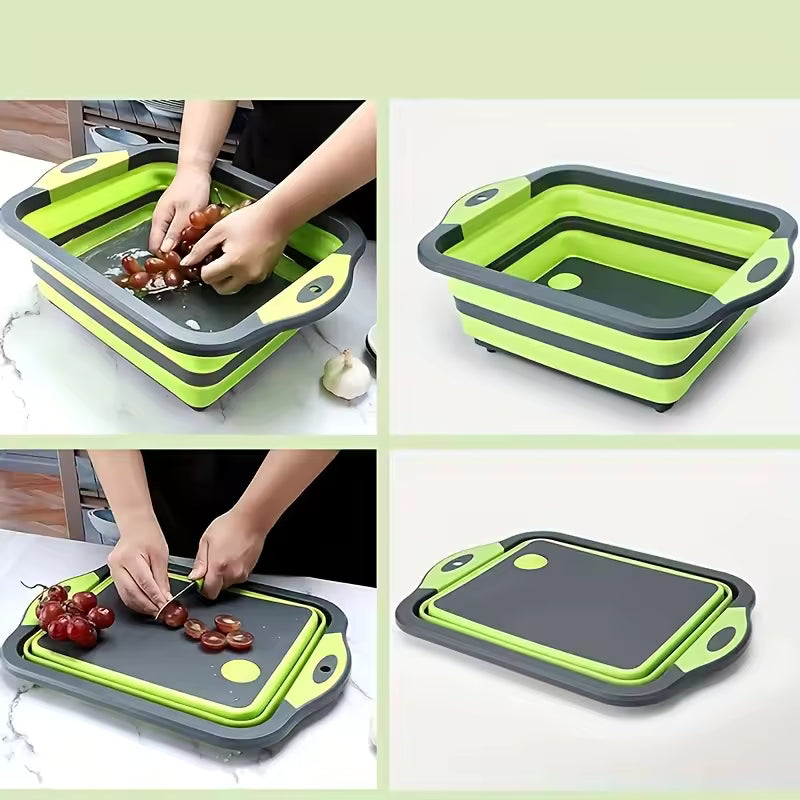 BBQ Prep Tub 3-in-1 – Collapsible, with Cutting Board & Colander