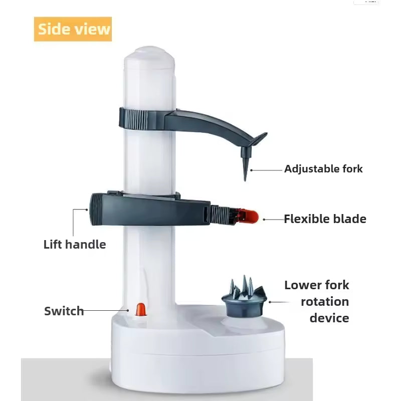 Automatic Fruit & Vegetable Peeler – Cordless, 3 Blades, Food-Grade, AU/EU/UK/US Plug Options