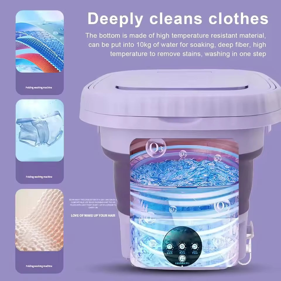 Foldable Travel Washing Machine – 10L, Compact & Quiet