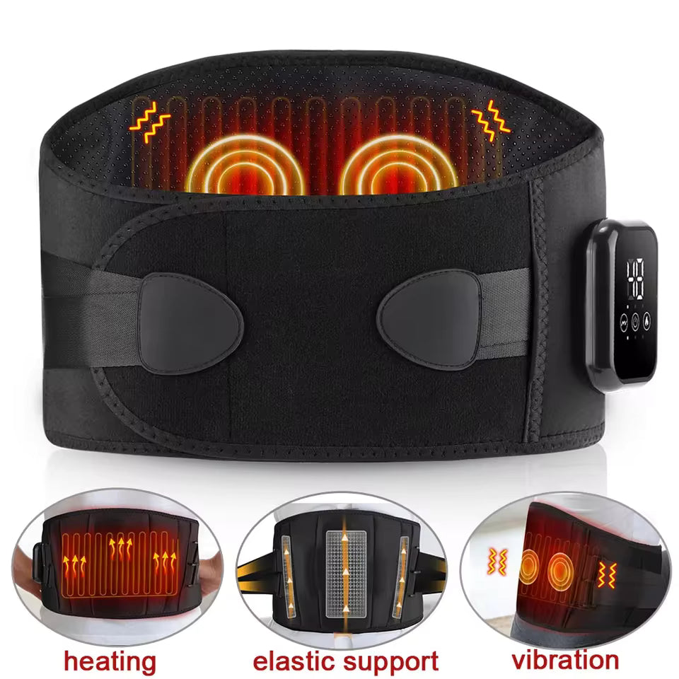 Cordless Lower Back Massager with Heat – Portable & Rechargeable