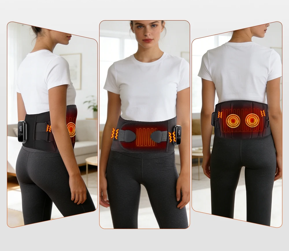 Cordless Lower Back Massager with Heat – Portable & Rechargeable