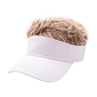 Men's Fashion Visor with Fake Hair – Spiked Wig Cap, UV Protection, Adjustable