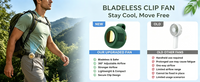 Whirlwind Clip-on Fan – Bladeless, 360° Rotation, 3 Speeds, USB-C, for Hiking/Commuting/Office