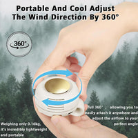 Whirlwind Clip-on Fan – Bladeless, 360° Rotation, 3 Speeds, USB-C, for Hiking/Commuting/Office
