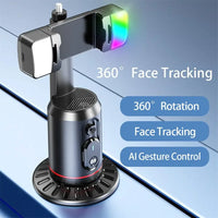 AI Phone Gimbal with Auto-Tracking – 360° Rotation, Gesture Control, No App, for Live Streams & Selfies