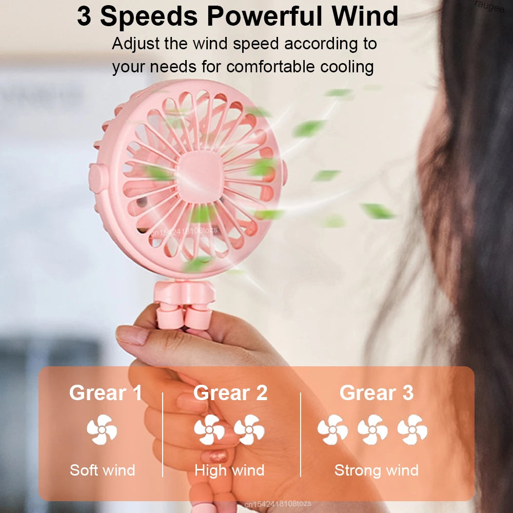 3-Speed Baby Stroller Fan – Clip & Bladeless
