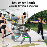 Exercise Resistance Bands – 5 Levels (10-50 lbs), Natural Latex, Loop Bands, Portable Carry Bag