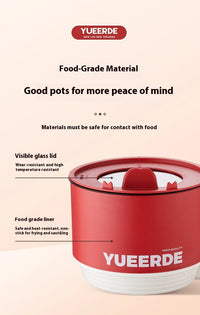 Foldable Electric Cooking Pot 1.5L – Non-Stick, 450W, One/Twi-Layer, Travel/Dorm/Home