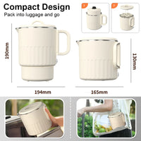 Mini Folding Electric Kettle – 1000ml, Collapsible, Travel Water Heater, Portable Boiling Pot