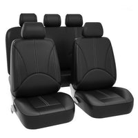 Luxury Faux Leather Car Seat Covers – Full Set, Waterproof, Universal Fit, All-Season, Black