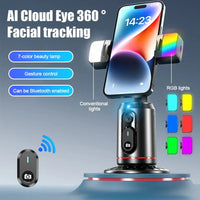 AI Phone Gimbal with Auto-Tracking – 360° Rotation, Gesture Control, No App, for Live Streams & Selfies