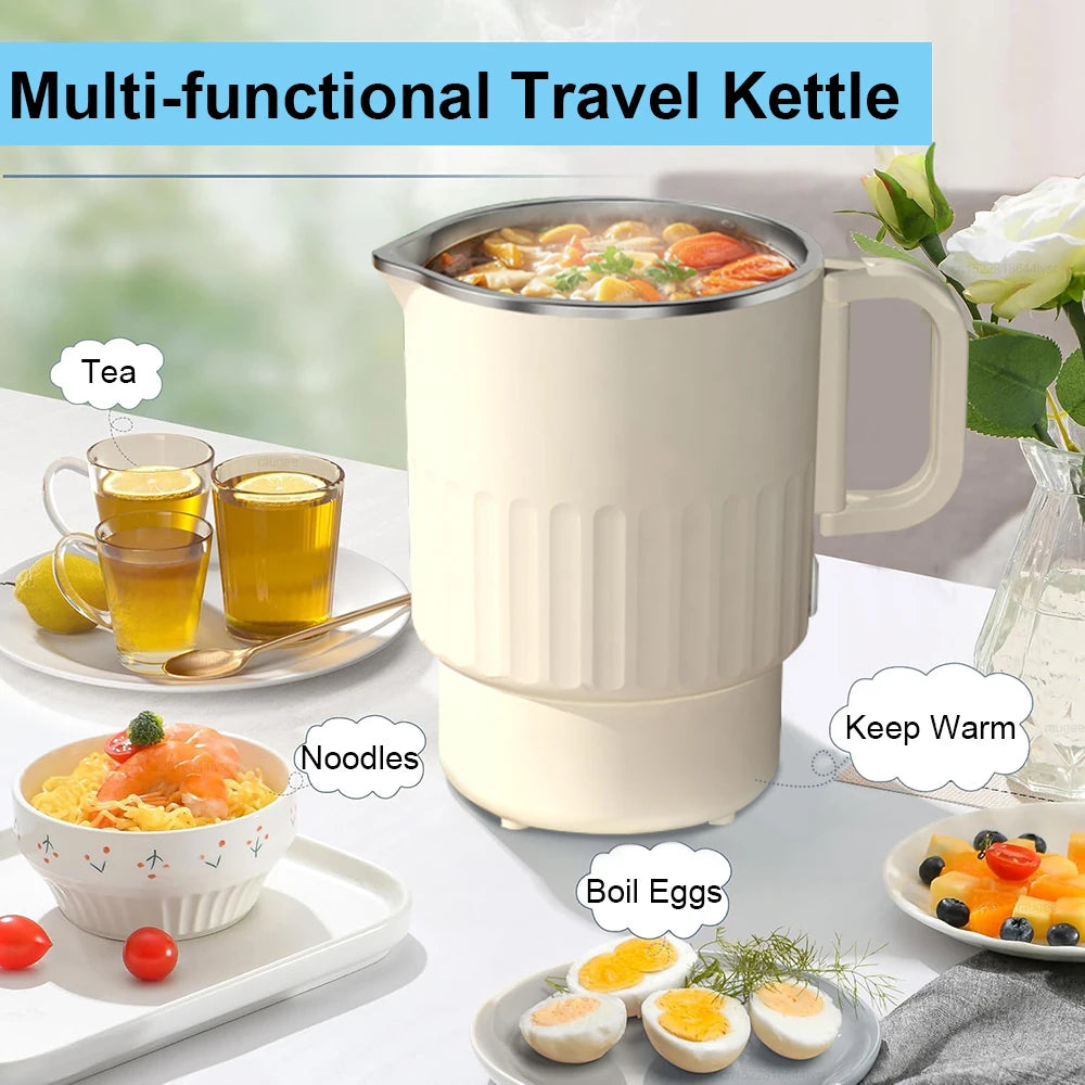 Mini Hervidor Eléctrico Plegable – 1000ml, Retráctil, Calentador de Agua de Viaje, Olla Portátil para Hervir