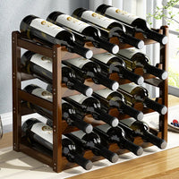 Eco-Friendly Bamboo Wine Rack – Stackable, 2/3/4-Tier, 6-16 Bottle Capacity, Warm Wood Finish