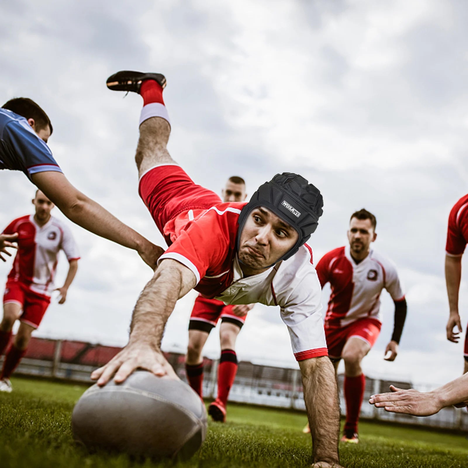 Multi-Sport Padded Helmet – Soft Shell, Lightweight, Breathable, for Rugby, Football, Soccer & Special Needs Safety