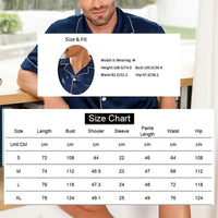 Men's Satin Pajama Set – 2-Piece Short Sleeve, Silky Soft, Lapel Collar, with Pockets, S-XL