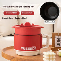 Foldable Electric Cooking Pot 1.5L – Non-Stick, 450W, One/Twi-Layer, Travel/Dorm/Home
