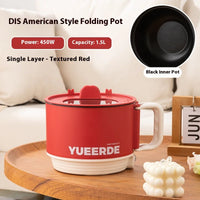 Foldable Electric Cooking Pot 1.5L – Non-Stick, 450W, One/Twi-Layer, Travel/Dorm/Home