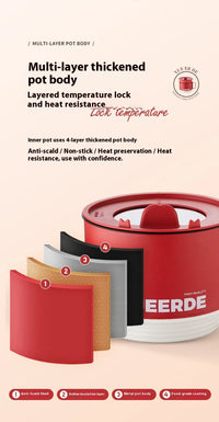 Foldable Electric Cooking Pot 1.5L – Non-Stick, 450W, One/Twi-Layer, Travel/Dorm/Home