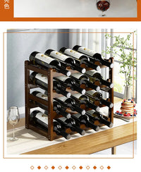 Eco-Friendly Bamboo Wine Rack – Stackable, 2/3/4-Tier, 6-16 Bottle Capacity, Warm Wood Finish