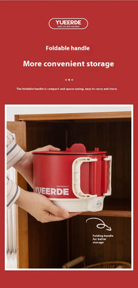Foldable Electric Cooking Pot 1.5L – Non-Stick, 450W, One/Twi-Layer, Travel/Dorm/Home