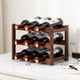 Eco-Friendly Bamboo Wine Rack – Stackable, 2/3/4-Tier, 6-16 Bottle Capacity, Warm Wood Finish