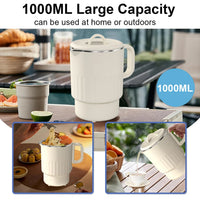Mini Folding Electric Kettle – 1000ml, Collapsible, Travel Water Heater, Portable Boiling Pot