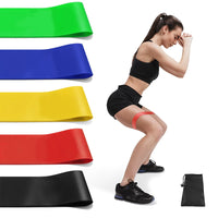 Exercise Resistance Bands – 5 Levels (10-50 lbs), Natural Latex, Loop Bands, Portable Carry Bag