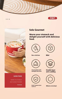 Foldable Electric Cooking Pot 1.5L – Non-Stick, 450W, One/Twi-Layer, Travel/Dorm/Home