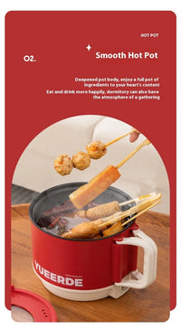 Foldable Electric Cooking Pot 1.5L – Non-Stick, 450W, One/Twi-Layer, Travel/Dorm/Home