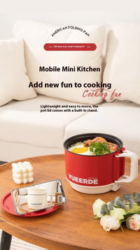 Foldable Electric Cooking Pot 1.5L – Non-Stick, 450W, One/Twi-Layer, Travel/Dorm/Home