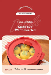 Foldable Electric Cooking Pot 1.5L – Non-Stick, 450W, One/Twi-Layer, Travel/Dorm/Home