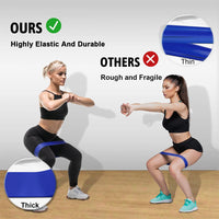 Exercise Resistance Bands – 5 Levels (10-50 lbs), Natural Latex, Loop Bands, Portable Carry Bag