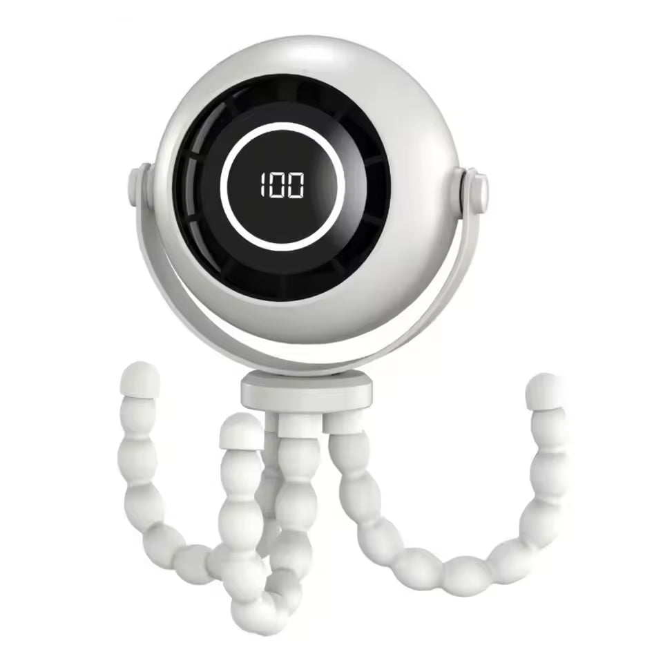 3-Speed Baby Stroller Fan – LED Display & Bladeless