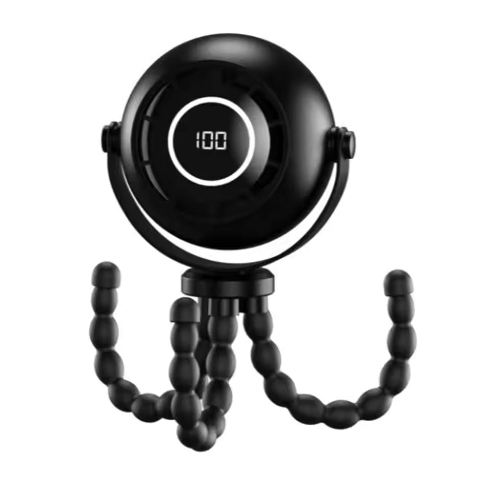 3-Speed Baby Stroller Fan – LED Display & Bladeless