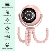 3-Speed Baby Stroller Fan – LED Display & Bladeless