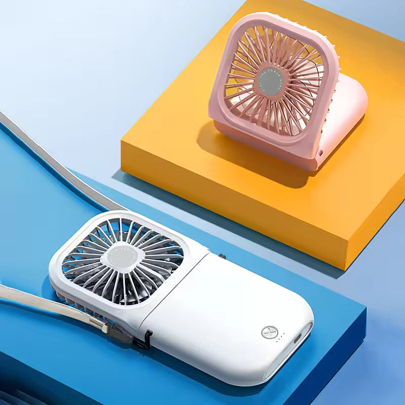 3-in-1 Mini Fan: Power Bank + Phone Holder