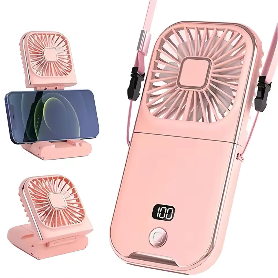 3-in-1 Mini Fan: Power Bank + Phone Holder